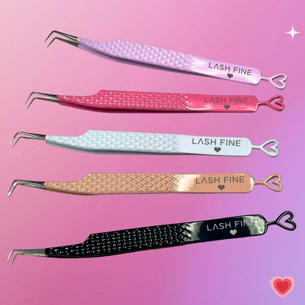 Eyelash Extension Volume Lashes - 하트 모양 속눈썹 연장 트위저, 스테인레스