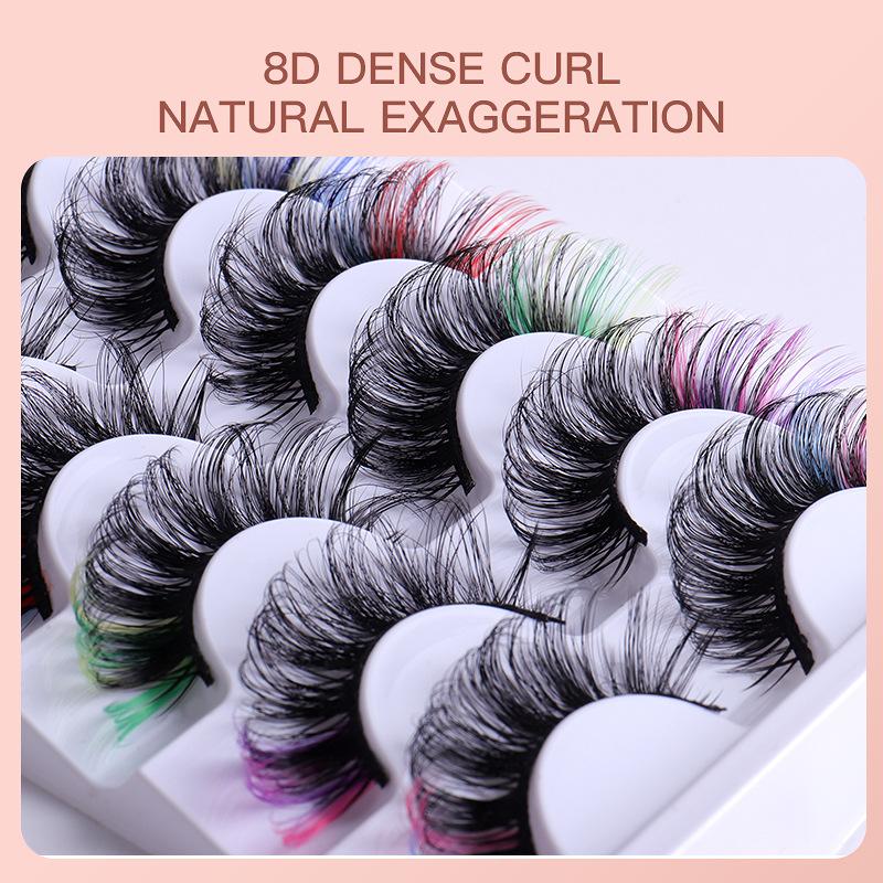 7쌍의 화려한 컬러 인조 속눈썹 3D 밍크 컬러 DD  - Eyelash Extension Volume Lashes 리뷰 및 가격