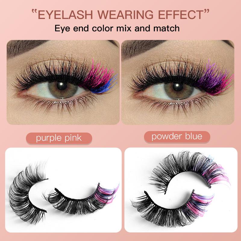 7쌍의 화려한 컬러 인조 속눈썹 3D 밍크 컬러 DD  - Eyelash Extension Volume Lashes 리뷰 및 가격