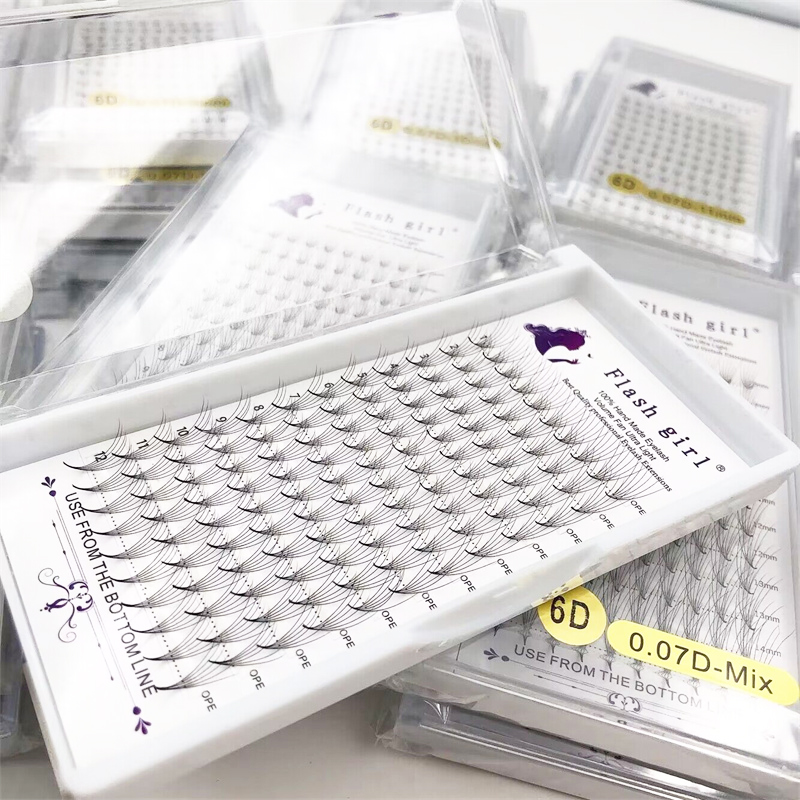 플래시걸 최고급 프리메이드 팬 볼륨래쉬 싱글클러스터 6 - Eyelash Extension Volume Lashes 리뷰 및 가격