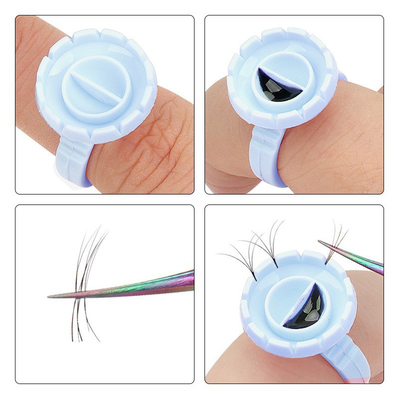 100Pcs 일회용 접착제 링 홀더 속눈썹 연장 용품  - Eyelash Extension Volume Lashes 리뷰 및 가격