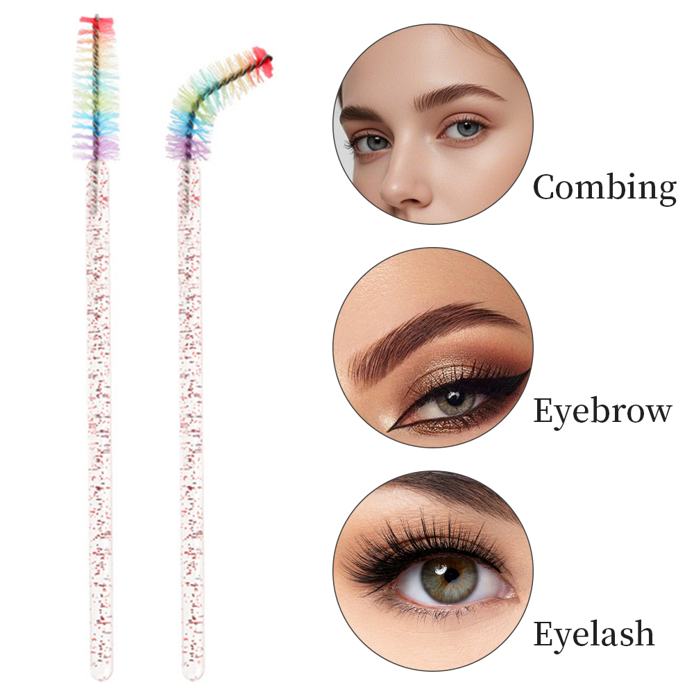 50PCS 레인보우 크리스탈 속눈썹 메이크업 브러쉬 일 - Eyelash Extension Remover At Home 리뷰 및 가격